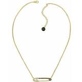 Karl Lagerfeld Safety Pin Necklace - Gold/Black/Transparent