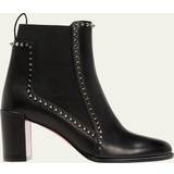 Christian Louboutin Womens Black Line Spikes Leather Heeled Ankle Boots Eur Women