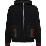 Gucci M Overtøj Gucci Black Jersey Jacket With Web Detail