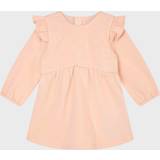 Chloé Kjoler Chloé Pink Washed Pink Kids Ruffled Floral-embroidered Cotton-jersey Dress months-3 Years Months