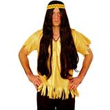 Vilde vesten Parykker Indianer Perücke mit Haarband braun Kostümzubehör