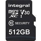 Integral U3 Hukommelseskort Integral microSDXC Class 10 UHS-I U3 V30 100/60MB/s 512GB