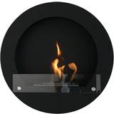 Round Black Bioethanol Fireplace Black