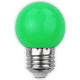 Grønne LED-pærer 1W Farvet LED kronepære Grøn, matteret, E27 Dæmpbar Ikke dæmpbar, Kulør Grøn