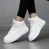 Shein Ladies New Casual White High Top Sneakers
