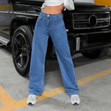 Shein Solid Wide Leg Jeans
