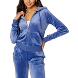 Juicy Couture Blå Overdele Juicy Couture Robertson Classic Velour Hoodie - Grey/Blue