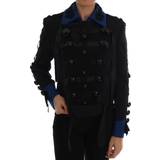Dame - Uld Jakker Dolce & Gabbana Black Wool Trench Jacket IT40