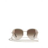 Chanel Solbriller Chanel Oval CH4242 Pale Gold/Brown Gradient