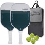 Shein Susimdom Green Pickleball Set, 2 Rackets + 4 Outdoor Pickle Balls + 1 Carry Bag
