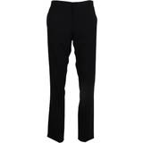 Herre - Silke Bukser Dolce & Gabbana Sort Uld Slim Fit Bukser Jeans Black IT54/XL