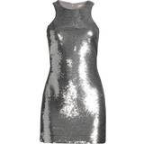 Michael Kors Kjoler Michael Kors Sequined Jersey Tank Dress Silver