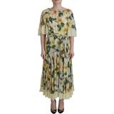 10,5 - Dame - Gul - Lange kjoler Dolce & Gabbana Gul Maxi Silke Kjole Yellow IT40/S