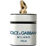 Blå Høretelefoner Dolce & Gabbana Hvid Skind Logo Airpods