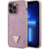 Metaller - Pink Mobiletuier Guess iPhone 15 Pro Max Cover Rhinestone Lyserød
