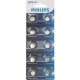 Batterier & Opladere Philips Alkaline LR754 Batterier 10 stk Sølv