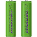 Esperanza Batterier - Genopladelige standardbatterier Batterier & Opladere Esperanza Batteri 2 x AA type NiMH 2000 mAh grøn