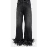 Bomuld - Fjer Bukser & Shorts Valentino DENIM JEANS EMBROIDERED WITH FEATHERS Wo