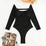 Cut-Out - Dame - Halterneck Badetøj Shein Hollow Out One-piece Swimsuit