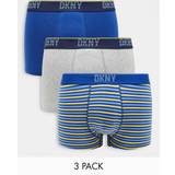 DKNY Kort ærme Tøj DKNY Herren Mens Mainline Boxer Trunks 3-Pack Boxershorts, Blue/Striped