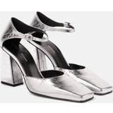 Læder - Snørebånd Højhælede sko Proenza Schouler Quad metallic leather pumps silver