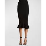 Midinederdele - Polyamid - XL Khaite Sapphi ribbed-knit wool-blend midi skirt black