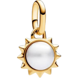 Pandora Hvid Smykker Pandora Me Treated Mini Dangle Charm - Gold/Pearl