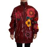 Blomstrede Jakker Dolce & Gabbana Maroon Floral Full Zip Polyester Women Jacket Multicolor IT40/S