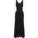 Chloé Sort Kjoler Chloé Long tank dress Black 67% Silk, 29% Linen, 3% Polyamide, 1% Elastane Black
