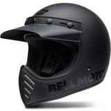Bell Moto-3 Classic Solid Blackout Face Helmet Black