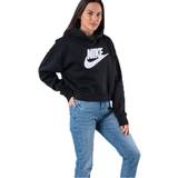 58 - Dame Sweatere Nike Nsw Fleece Hood Black, Female, Tøj, Skjorter, Sort