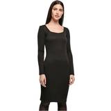 Elastan/Lycra/Spandex - Off-Shoulder Kjoler Urban Classics damen rib squared neckline dress black
