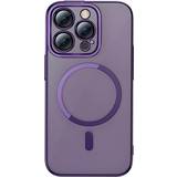 Baseus Plast Mobiletuier Baseus Glitter Magnetic for iPhone 14 Pro purple tempered glass cleaning kit