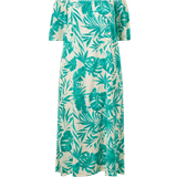 46 - Beige - Lange kjoler Evoked Vila Vizaya off shoulder 2/4 midi kjole blå