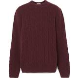 Timberland Nylon Tøj Timberland Phillips Brook Cable-knit Crew Jumper For Men In Burgundy Burgundy