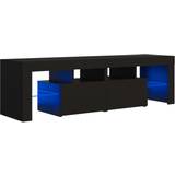Sort TV-borde vidaXL Cabinet with Led Lights Black TV-bord 140x40cm