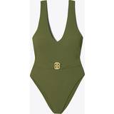 Tory Burch Dame Badedragter Tory Burch Miller belted swimsuit green