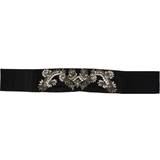 Dolce & Gabbana Nylon Bælter Dolce & Gabbana Sort Silk Brass Crystal Embellished Waist Belt Black IT46/XL