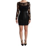 Dolce & Gabbana S Kjoler Dolce & Gabbana Black Fitted Lace Top Bodycon Mini Dress IT36