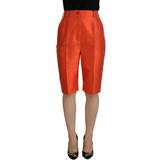 48 - Orange - Silke Tøj Dolce & Gabbana Orange Silk High Waist Cropped Pants Orange IT40/S