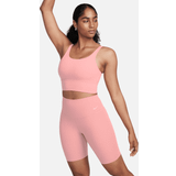 48 - Dame - Pink Shorts Nike Women's Zenvy Gentle Support High Waisted 8" Shorts - Red Stardust/Black