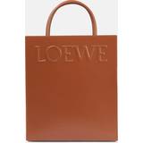 Loewe Bomuld Håndtasker Loewe Logo North-South Leather Tote Bag TAN