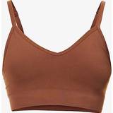 Brun - Jersey Undertøj Spanx Womens Chestnut Brown EcoCare V-neck Stretch-jersey bra
