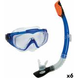 Intex Dykning & Snorkling Intex Snorkel beskyttelsesbriller og rør Aqua Pro Blå 6 enheder
