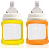 Orange Sutteflasker 2-pack glasnappflaskor wideneck Citrus 150ml Cherub baby