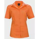 Dame - Orange - XL Skjorter James & Nicholson kortærmet Modern fit dameskjorte, Orange