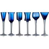 Blå Snapseglas Lyngby pakke Snapseglas 6stk