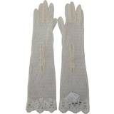 Dolce & Gabbana Nylon Bælter Dolce & Gabbana White Lace Elbow Length Mitten Cotton Gloves