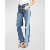 Stella McCartney Bomuld Bukser & Shorts Stella McCartney Spliced mid-rise straight jeans blue