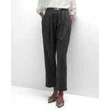 48 - Dame - Uld Bukser & Shorts Brunello Cucinelli Pleated mid-rise straight pants grey